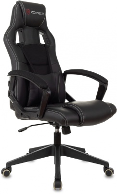 Кресло игровое Zombie Arena черный ткань/эко.кожа крестов. пластик