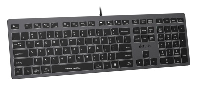 Клавиатура A4Tech FX60 серый USB slim LED (FX60 GREY / WHITE) кабель 1.5м