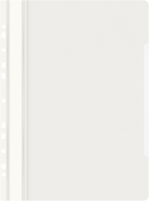 Папка-скоросшиватель Бюрократ PS-P20WH A4 прозрач.верх.лист боков.перф. пластик белый 0.12/0.16