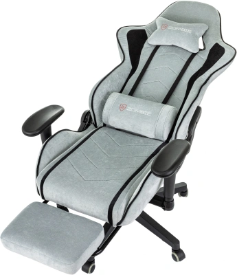 Кресло игровое Zombie Drift/F серо-голубой/черный крестов. пластик подст.для ног