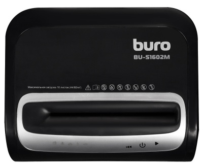 Шредер Buro Office BU-S1602M (секр.P-5) фрагменты 16лист. 30лтр. пл.карты CD