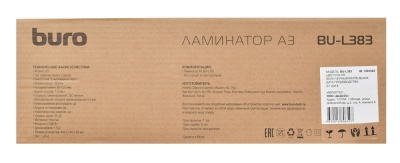 Ламинатор Buro BU-L383 белый (OL383) A3 (80-125мкм) 25см/мин (2вал.) лам.фото
