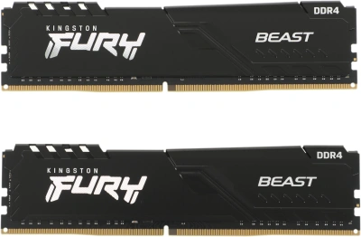 Память DDR4 2x8Gb 3600MHz Kingston KF436C17BBK2/16 Fury Beast RTL Gaming PC4-28800 CL17 DIMM 288-pin 1.35В kit single rank с радиатором Ret