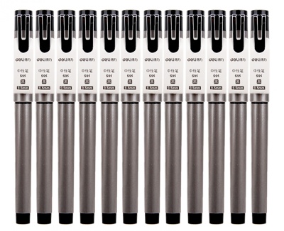 Ручка гелев. Deli S95 ассорти d=0.5мм черн. черн. линия 0.35мм