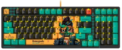 Клавиатура A4Tech AT98 Renegade черный/зеленый USB for gamer LED (AT98) кабель 1.8м