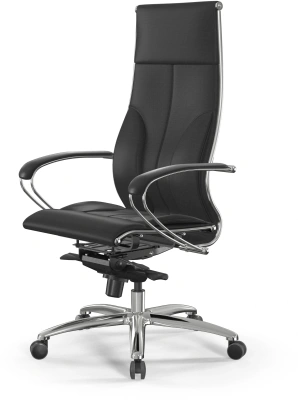 Кресло Метта Samurai Lux черный сиденье черный экокожа с подголов. крестов. алюминий хром