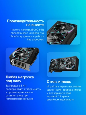 Видеокарта Gigabyte PCI-E 5.0 GV-N5070AORUS M-12GD 1.0 NVIDIA GeForce RTX 5070 12Gb 192bit GDDR7 2715/28000 HDMIx1 DPx3 HDCP Ret