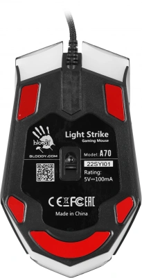 Мышь A4Tech Bloody A70 черный оптическая 6200dpi USB 8but (A70 MATTE BLACK)