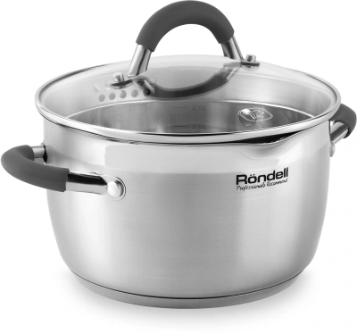 Кастрюля Rondell Flamme RDS-024 3.2л. d=20см (с крышкой) стальной