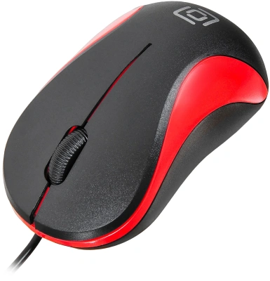 Мышь Оклик 115S черный/красный оптическая 1200dpi USB для ноутбука 3but (711637)