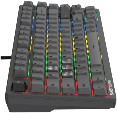 Клавиатура A4Tech Bloody MS76 темно-серый USB Multimedia for gamer LED (MS76) кабель 1.8м
