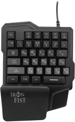 Игровой блок Оклик 701G IRON FIST черный USB for gamer LED (подставка для запястий) (1196590) кабель 1.8м