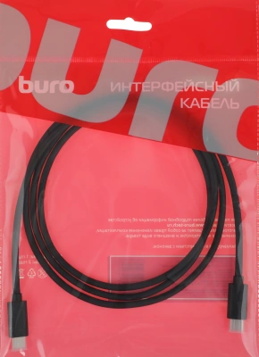 Кабель Buro BU-TYPE-C3.2-4KVID-1.5M USB Type-C (m)-USB Type-C (m) 1.5м черный