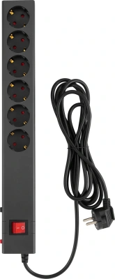 Сетевой фильтр Buro 600SE-16-3-B 3м (6 розеток) черный (коробка)