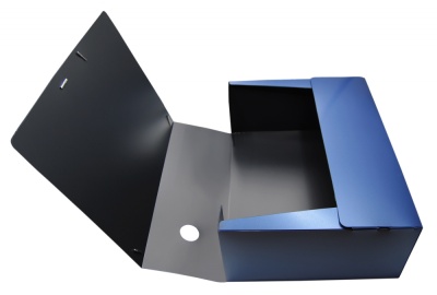 Папка архивная на резинке Silwerhof Гальвано 311916-74 полипропилен 1мм корешок 120мм A4 синий металлик