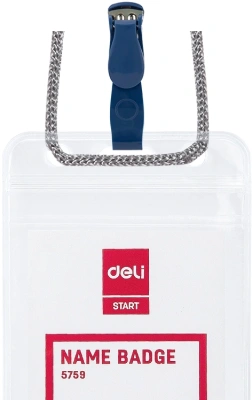 Бейдж для пропуска Deli E5759 68х118мм вертикальный без крепления ПВХ прозрачный (упак.:10шт)