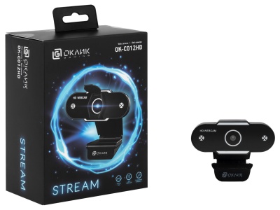 Камера Web Оклик OK-C012HD черный 1Mpix (1280x720) USB2.0 с микрофоном