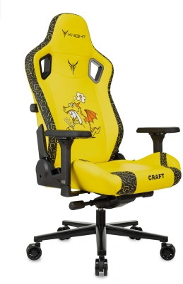 Кресло игровое Knight Craft Dragon желтый экокожа с подголов. крестов. металл