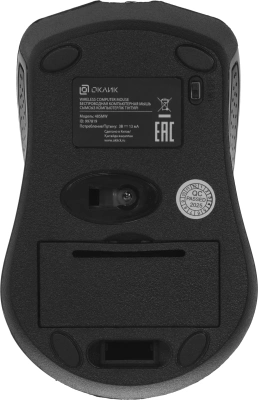 Мышь Оклик 485MW черный оптическая 1600dpi беспров. USB для ноутбука 3but (997819)