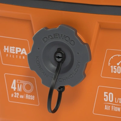 Строительный пылесос Daewoo DAVC 2000 Home 1500Вт (уборка: сухая/влажная/выдув/сбор воды) оранжевый