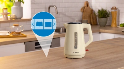 Чайник электрический Bosch TWK1M127 1.7л. 2400Вт бежевый корпус: пластик