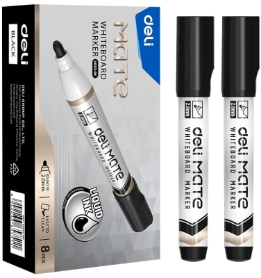 Маркер для досок Deli EU052-BK Mate пулевидный пиш. наконечник 2мм 1цв. черный коробка