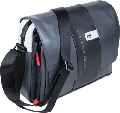 Сумка-мессенджер Piquadro Urban CA6802UB00/GRN с отделением для ноутбука 14" серая/черная натур.кожа