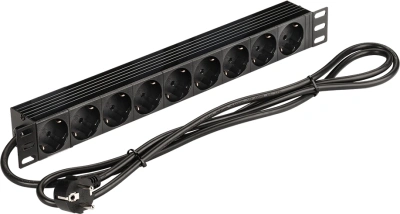 Блок распределения питания Lanmaster NM-PD16A-9XSH-2.0 гор.размещ. 9xSchuko базовые 16A Schuko 2м