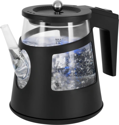 Чайник электрический Vitek VT-WK1083 1л. 1100Вт черный корпус: стекло