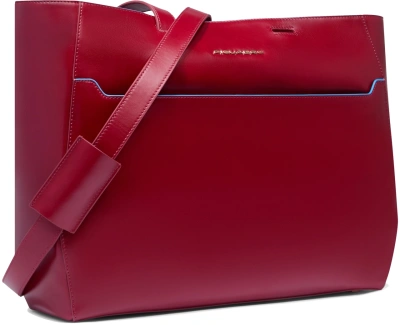 Деловая сумка женская Piquadro Blue Square BD6680B2/R с отделением для ноутбука 15.6" красная натур.кожа