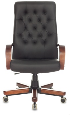 Кресло руководителя Бюрократ T-9928WALNUT/ECO черный экокожа крестов. металл/дерево