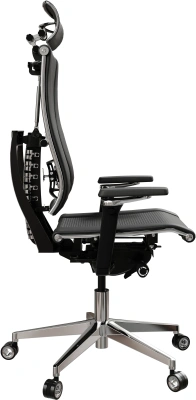 Кресло руководителя эргономичное Метта Yoga 4DF B2-14D - YM93+Infinity черный сиденье черный сет./экокожа с подголов. крестов. алюминий хром