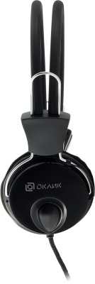 Наушники с микрофоном Оклик HS-M200 черный 1.8м накладные оголовье (1532011)