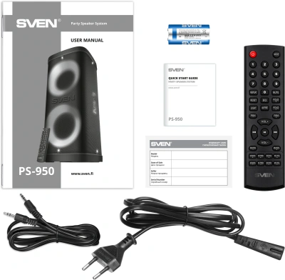 Колонка порт. Sven АС PS-950 черный 160W Mono BT/3.5Jack 8800mAh (SV-022396)