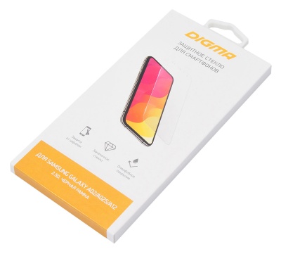 Защитное стекло для экрана Digma черный для Samsung Galaxy A02/A02s/A12/A03s 2.5D 1шт. (DGG2SAA02A)