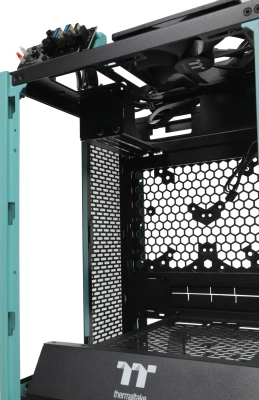 Корпус Thermaltake The Tower 100 Turquoise голубой без БП miniITX 1x120mm 3x140mm 2xUSB3.0 audio bott PSU