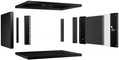 Шкаф коммутационный Cabeus (WSC-05D-6U55/45-BK) настенный 6U 550x450мм пер.дв.стекл 30кг черный 390мм 11кг 220град. 320мм IP20 сталь