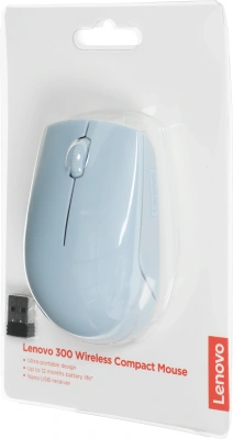 Мышь Lenovo 300 Wireless Compact светло-голубой оптическая 1000dpi беспров. USB 2but (GY51L15679)