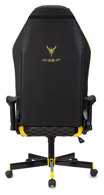 Кресло игровое Knight Neon черный/желтый соты экокожа с подголов. крестов. металл
