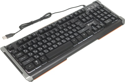 Клавиатура Оклик 717G BLACK DEATH черный/оранжевый USB Multimedia for gamer LED (476395) кабель 1.5м