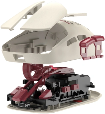 Мышь A4Tech Bloody R72 Ultra Duo белый/красный оптическая 20000dpi беспров. USB/USB-C 7but (R72 ULTRA DUO PIXELS RED)