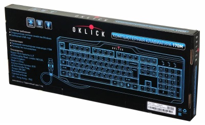 Клавиатура Оклик 170M черный USB (855272) кабель 1.5м