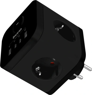 Сетевой разветвитель Buro BU-PW3UC-Plus-B (3 розетки) черный (коробка)