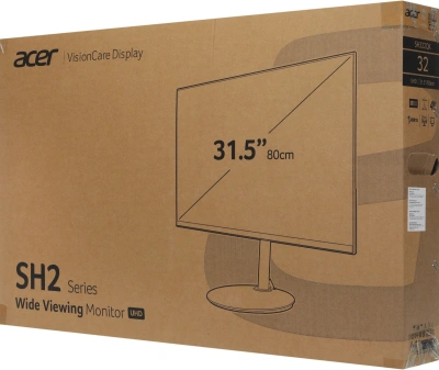 Монитор Acer 31.5" SH322QKbmiiphx черный VA LED 4ms 16:9 HDMI M/M матовая HAS Piv 250cd 178гр/178гр 3840x2160 60Hz FreeSync DP WQ HD 2K (1440p) 7.49кг