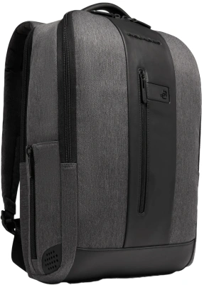 Рюкзак мужской Piquadro Brief2 CA4818BR2/GRN серый/черный нейлон/натур.кожа