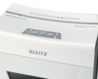 Шредер Leitz IQ Protect Premium 6M белый (секр.P-5) фрагменты 6лист. 18лтр. скрепки скобы