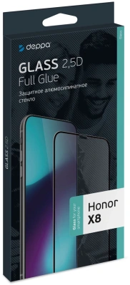 Защитное стекло для экрана Deppa 62893 для Honor X8 2.5D 1шт.