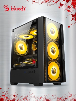 Корпус Bloody CC-123 черный без БП mATX 8x120mm 2xUSB2.0 1xUSB3.0 audio bott PSU