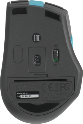 Мышь A4Tech Fstyler FG30 серый/синий оптическая 2000dpi беспров. USB 6but (FG30 BLUE)