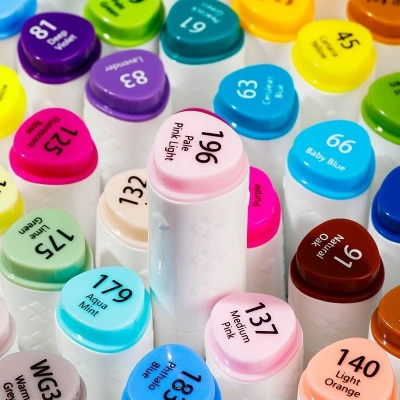 Набор маркеров для скетчинга Deli E70803-60 Color Emotion 11мм 150мм трехгр. двойной пиш. наконечник 1-7мм 60цв. ассорти пластиковая коробка (60шт.)